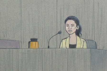 courtroom sketch of victim's family member