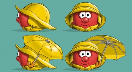 VeggieTales costume design: Bob in raincoat Veggietales-Bob
