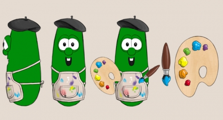 VeggieTales costume design: Larry as painter Veggietales-Larry
