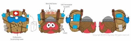 Concept art for VeggieTales episode "MacLarry and the Stinky Cheese Battle"