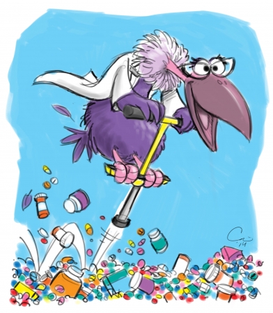 Vulture Pharmacist Pogo Jumping