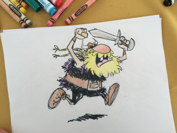 Color sketch by illustrator Cedric Hohnstadt of a viking running with his sword. Copyright © 2016, Cedric Hohnstadt. All rights reserved. https://cedricstudio.com